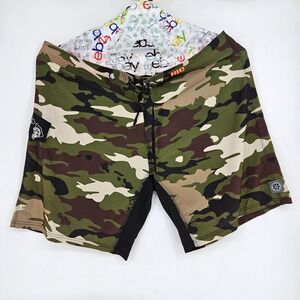 Hawaiian Island Creations HIC Swim Trunks Mens 50 Camouflage Drawstring Summer